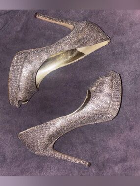 micheal kors golden glittery heels size 10